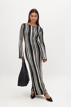Maxivestido de punto jacquard