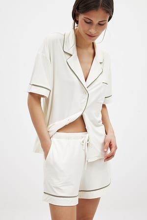 White/green Jersey Pyjamas Shorts