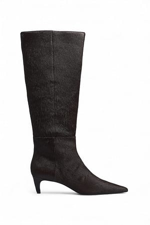 Brown Knee High Leather Boots
