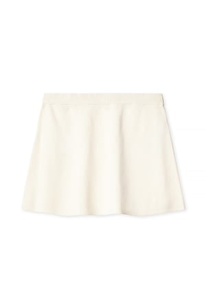 Beige Strikket miniskørt i A-facon