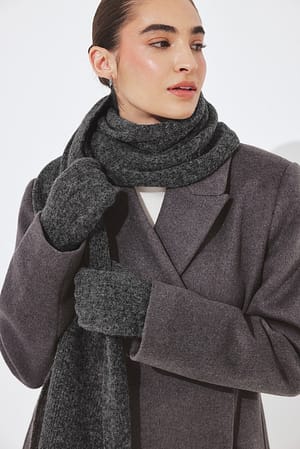 Grey Smoke Knitted Alpaca Blend Mittens