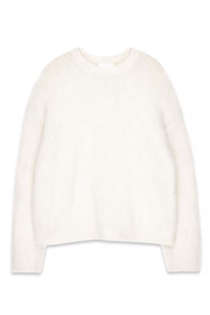 Offwhite Oversized strikket genser i alpakkablanding