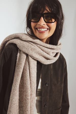 Beige Bufanda de mezcla de alpaca