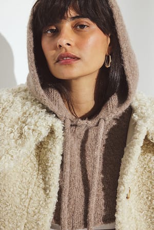 Light Brown Knitted Alpaca Balaclava