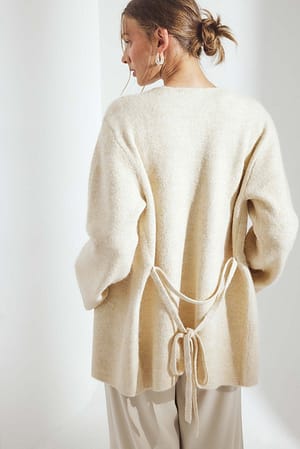 Strick-Cardigan mit Gürtel