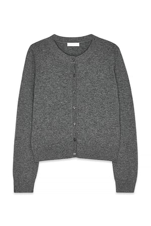 Grey Strikket cardigan i kashmir