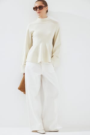 Offwhite Jersey de punto con mangas dobladas