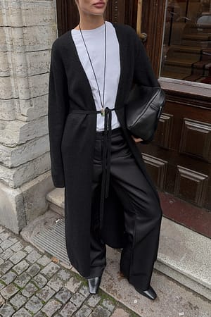 Black Maxi-Strick-Cardigan