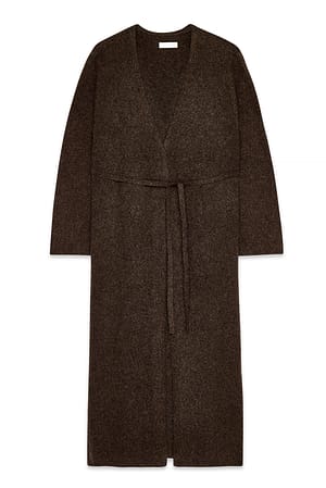 Brown Maxi-Strick-Cardigan
