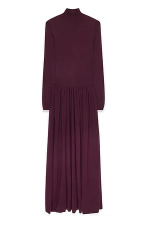 Wine Knitted Maxi Dress