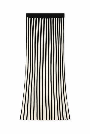 Black/White Gestrickter Midi-Rock