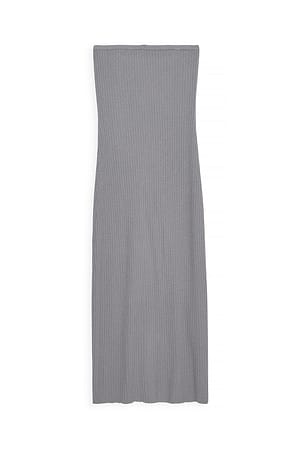 Grey Vestido midi de tubo de punto