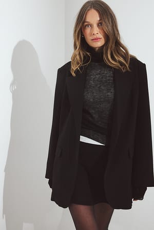 Black Knitted Mini Skirt