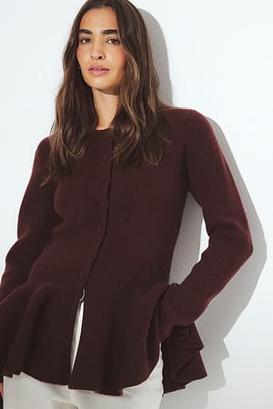 Strick-Cardigan mit Peplum