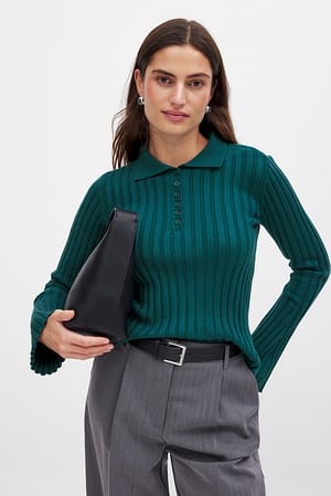 Strikket ribbet sweater
