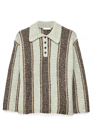Stripe Stickad rugbysweater