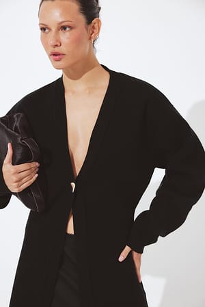 Black Gebreid sculpturaal vest
