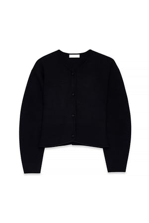 Black skulpturierter Strick-Cardigan