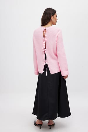 Knitted Tie Back Detail Sweater