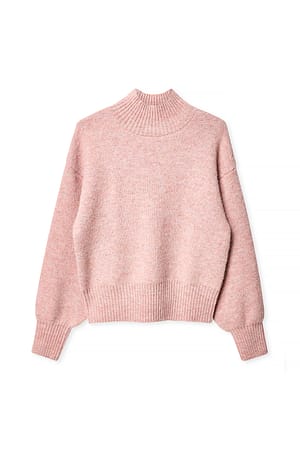 Dusty Pink Strikket trøje med turtleneck