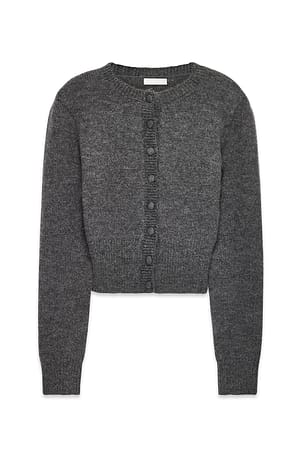 Grey Gebreid vest van wolmix