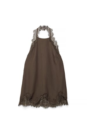 Dark Brown Lace Detail Top