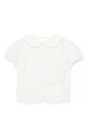 Offwhite Bluse mit Spitzenbesatz