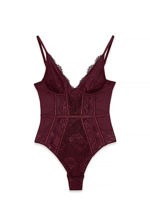 Wine Red Lace Body