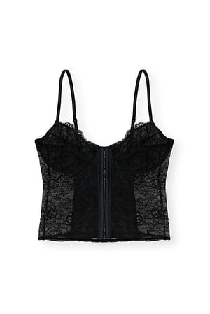 Black Korsett mit Spitzencups