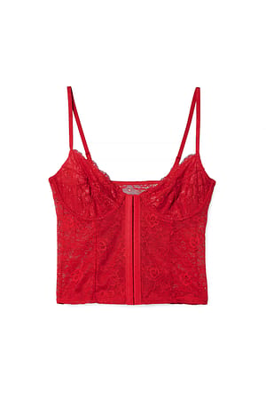 Red Lace Cup Corset