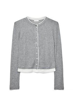 Grey Melange Langärmeliges Jersey-Top zum Schichten