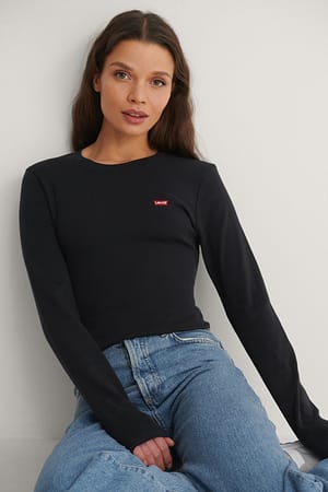 Black T-Shirt Mit Logo