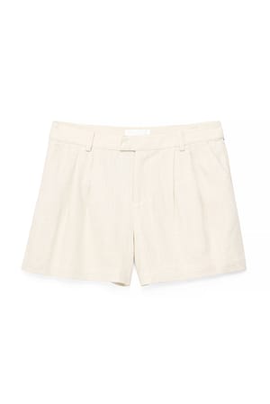 Beige Minishorts i hørblanding