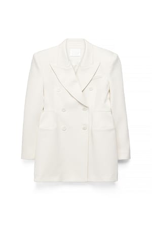 White Long Hourglass Blazer