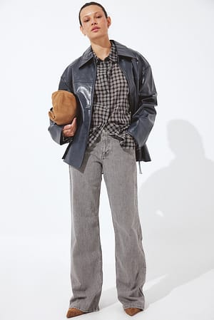 Light Grey Vaqueros de talle bajo