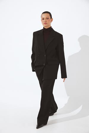 Black Low Waist Suit Pants