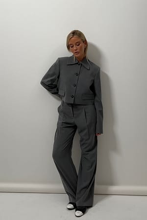 Grey Low Waist Trousers