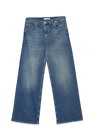Mid Blue Jean large taille basse