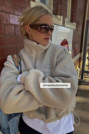 Sand Front Pocket Pile Sweater