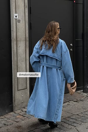 Mid Blue Denim Trenchcoat