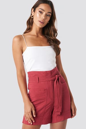 Red Pocket Shorts