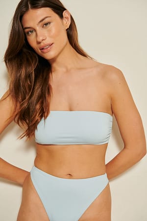 Light Blue Recycled Bandeau Bikini Top
