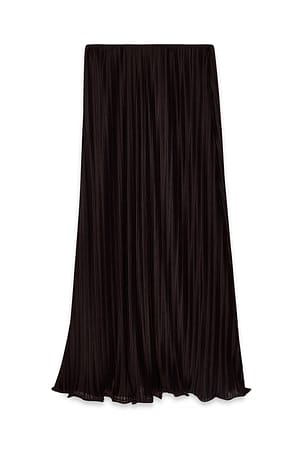 Brown Maxi-Plissee-Rock