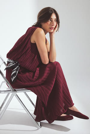Plum Plisseret maxinederdel