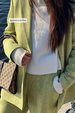 Green Melange Regular Blazer