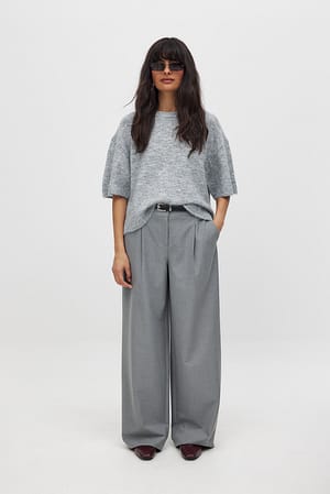 Melange-Hose mit mittlerer Taille