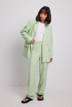 Light Green Pantalon de costume droit