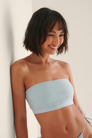 Light Blue Gerecyclede bandeau bikinitop