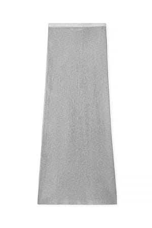 Silver Metallisk strikket maxinederdel