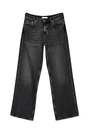 Dark Grey Soft Denim mit mittlerer Taille